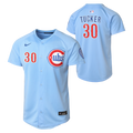 NIKE Youth Chicago Cubs Kyle Tucker Light Blue 2nd Alternate Limited Replica Jersey product image 1, provided for visual