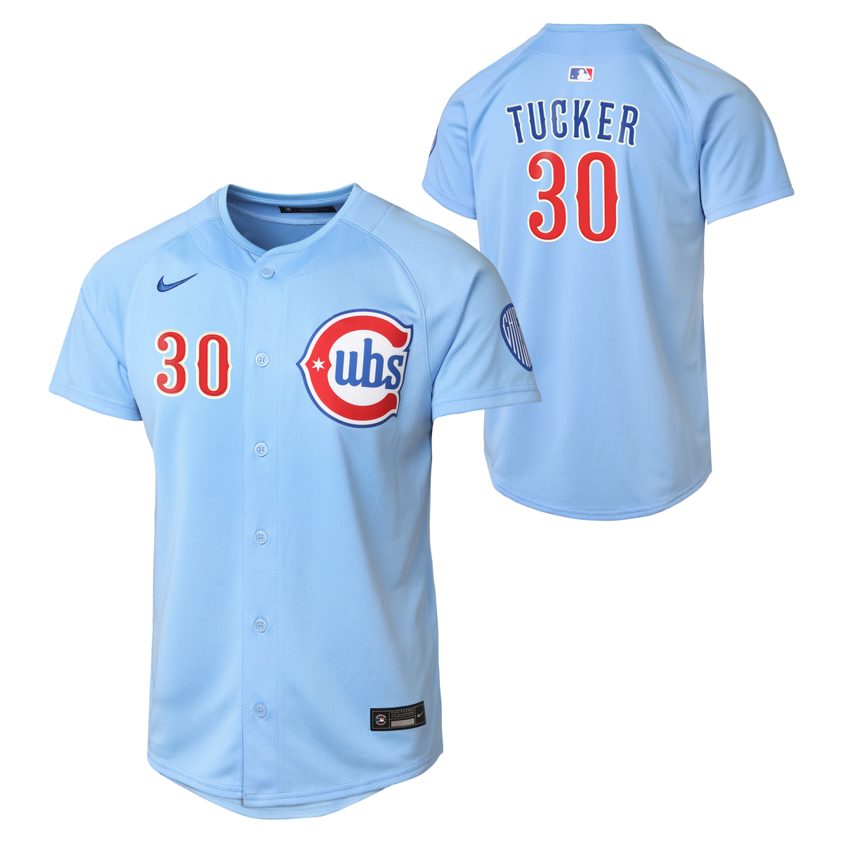NIKE Youth Chicago Cubs Kyle Tucker Light Blue 2nd Alternate Limited Replica Jersey product image 1, provided for visual