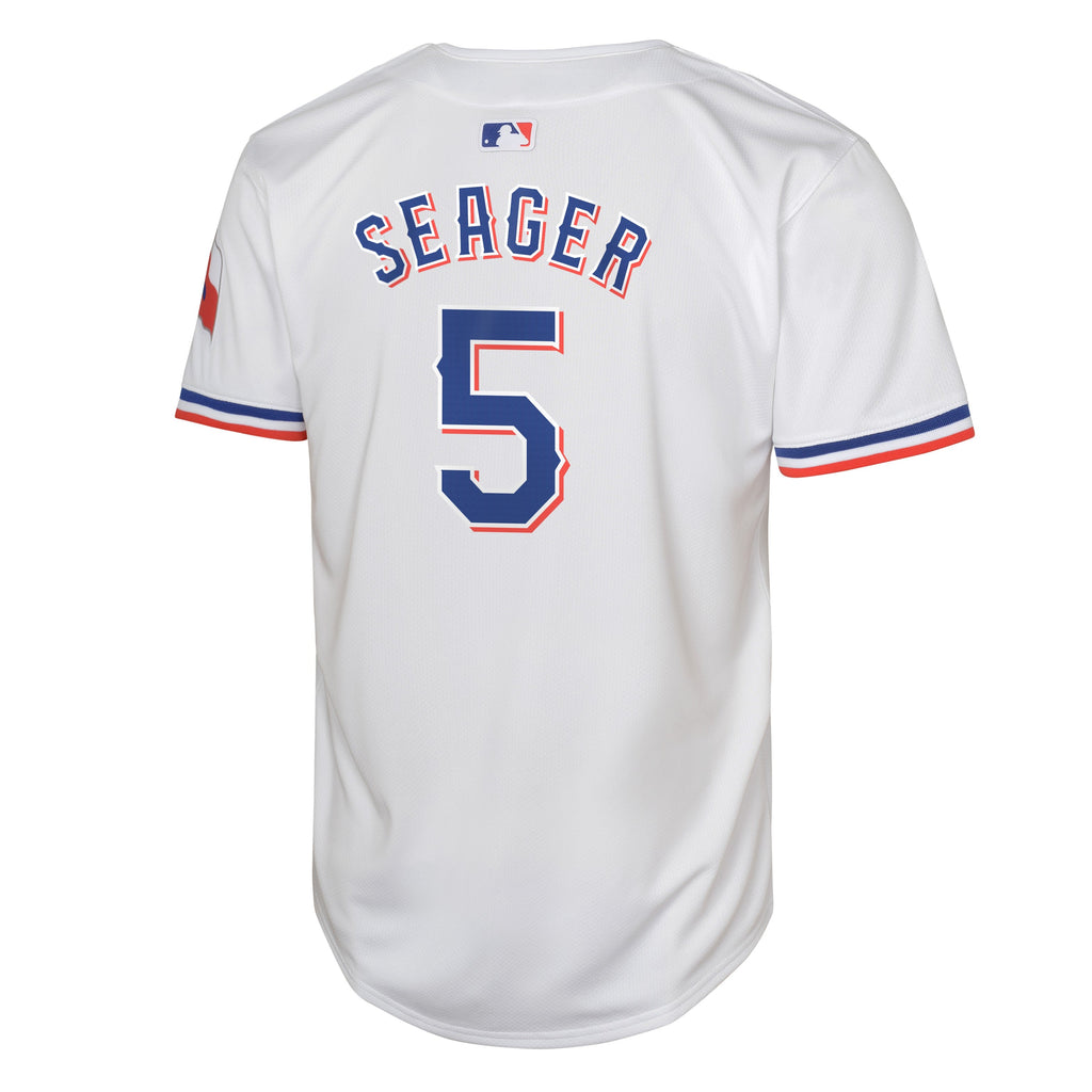 Youth Cory Seager Texas Rangers NIKE White Home Limited Replica Jersey product image 3, provided for visual reference and