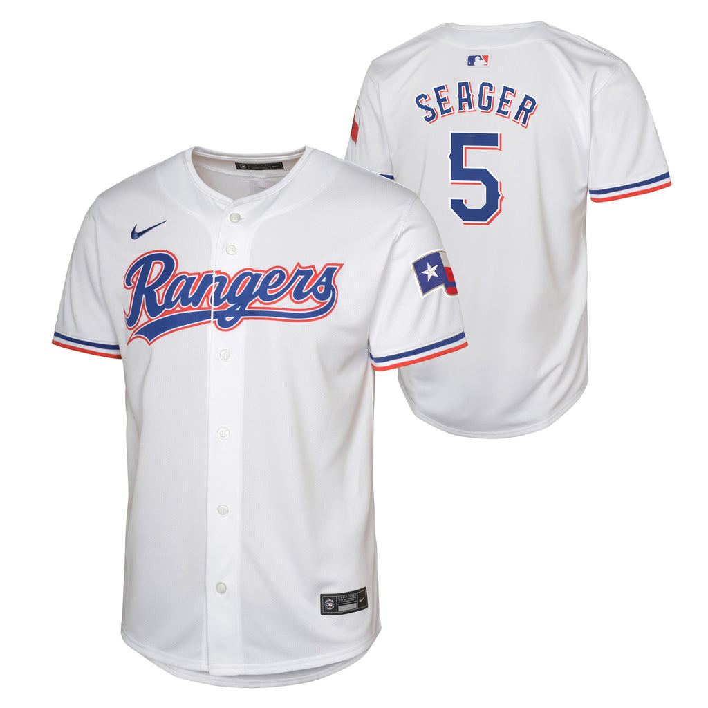 Youth Cory Seager Texas Rangers NIKE White Home Limited Replica Jersey product image 1, provided for visual reference and