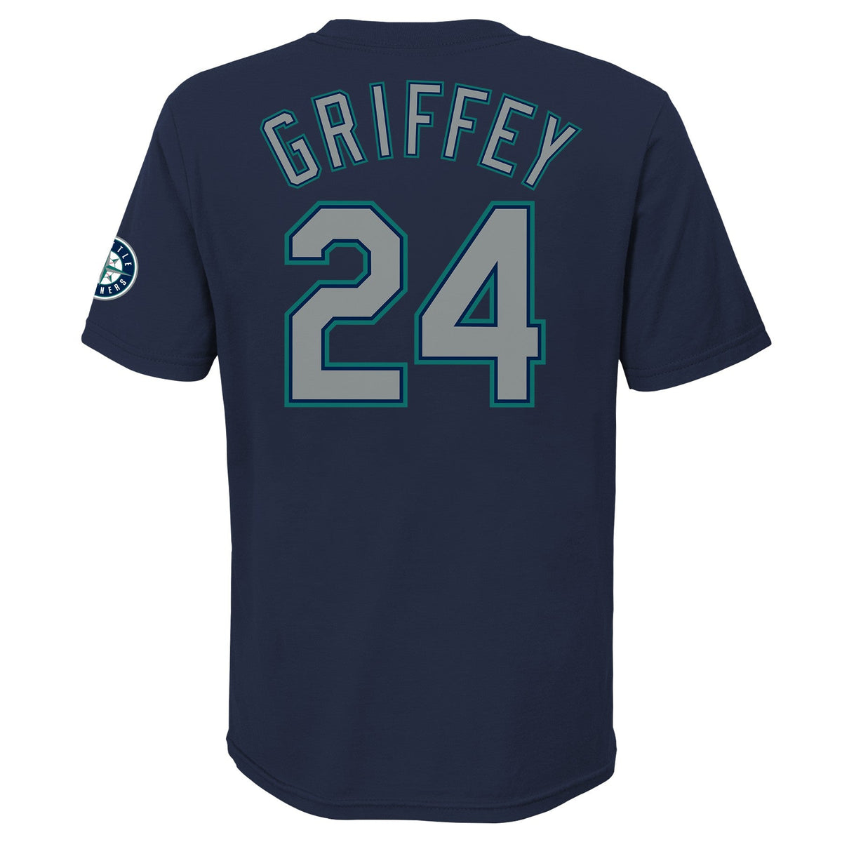Youth Seattle Mariners Ken Griffey Jr. Nike Navy Blue Home Name & Number T-Shirt product image 3, provided for visual