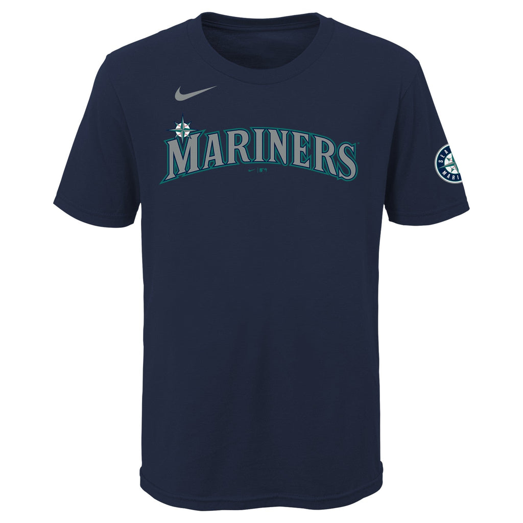 Youth Seattle Mariners Ken Griffey Jr. Nike Navy Blue Home Name & Number T-Shirt product image 2, provided for visual