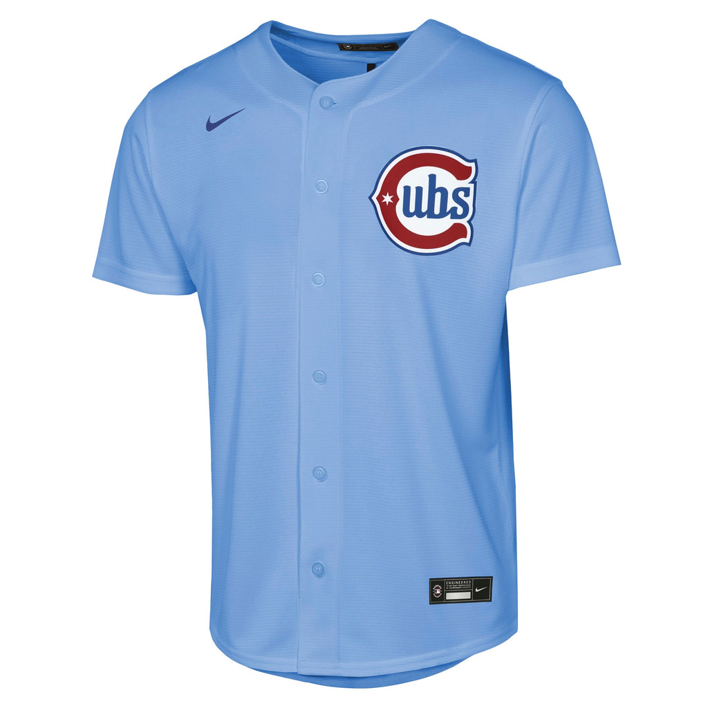 Youth Chicago Cubs Baby Blue Blues Alternate 2 Nike Replica Jersey product image 2, provided for visual reference and