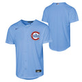 Youth Chicago Cubs Baby Blue Blues Alternate 2 Nike Replica Jersey product image 1, provided for visual reference and