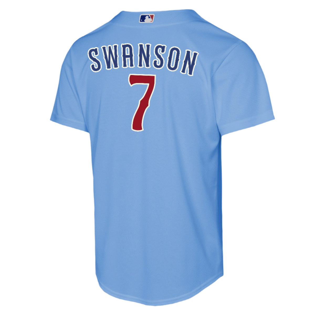 NIKE Youth Chicago Cubs Dansby Swanson Powder Blue 2nd Alternate Replica Jersey product image 1, provided for visual
