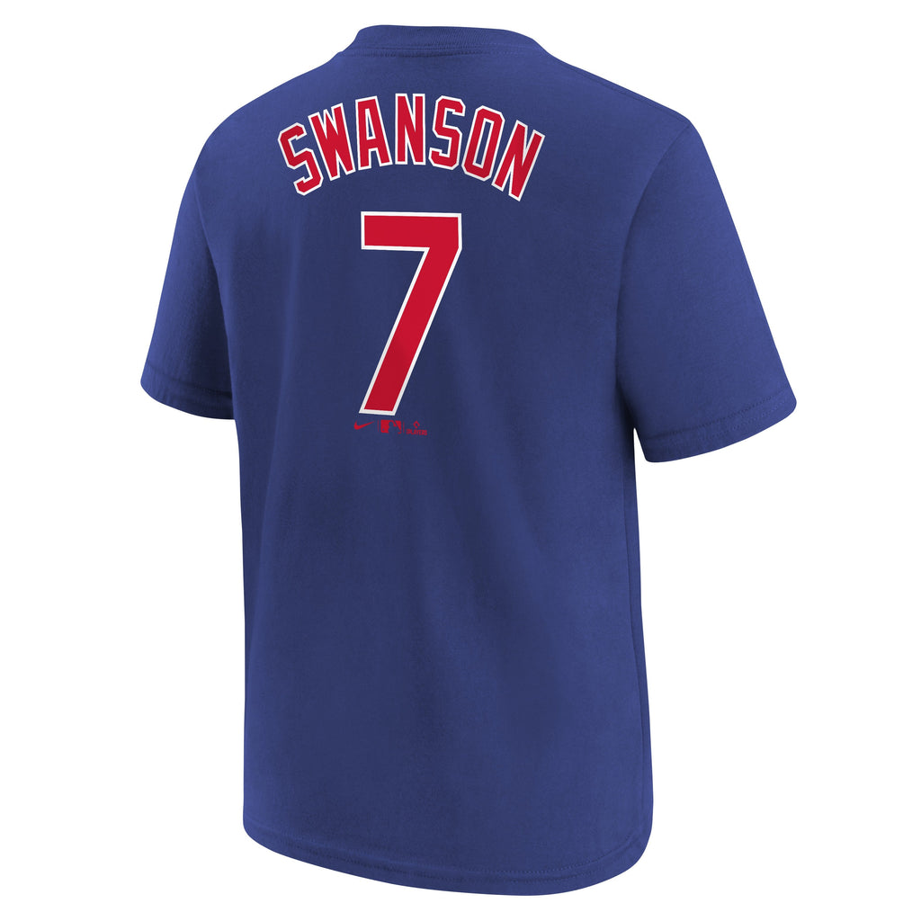 Youth Chicago Cubs Dansby Swanson Nike Royal Blue Name & Number T-Shirt product image 3, provided for visual reference and