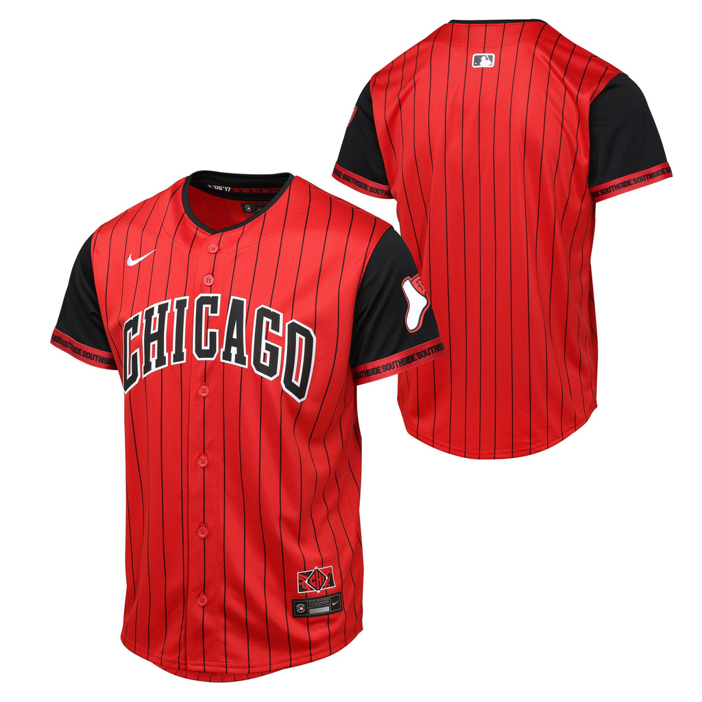 Youth Chicago White Sox 2025 City Connect Red Limited Replica Jersey product image 1, provided for visual reference and