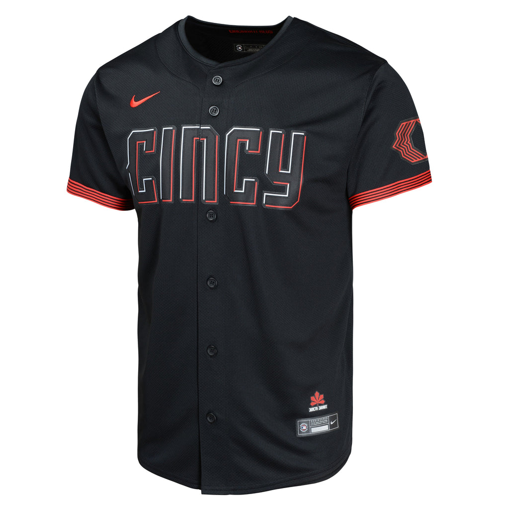 Youth Elly De La Cruz Cincinnati Reds NIKE Black City Connect Limited Replica Jersey product image 2, provided for visual