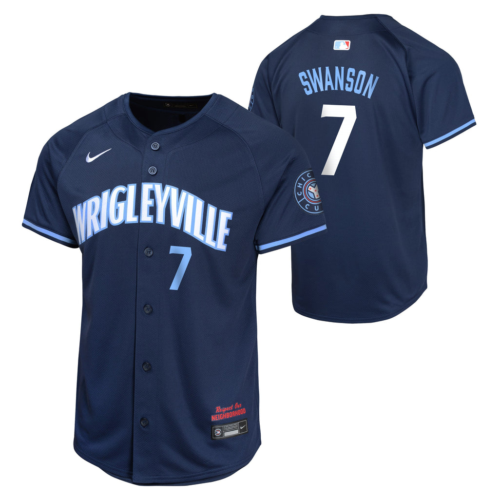 Youth Dansby Swanson Chicago Cubs NIKE Navy City Connect Limited Replica Jersey product image 1, provided for visual