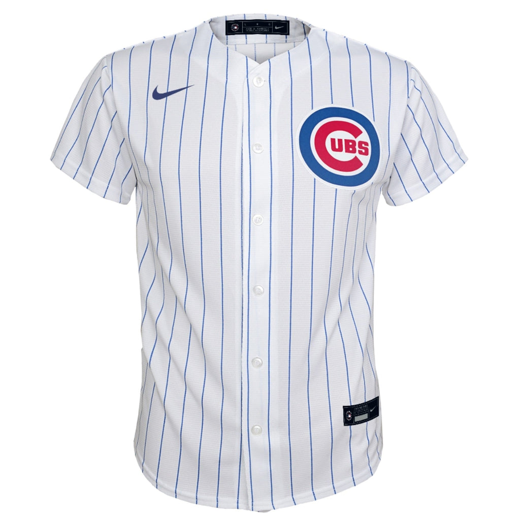 Youth Chicago Cubs White Home New Baseline Blank Nike Replica Jersey product image 2, provided for visual reference and
