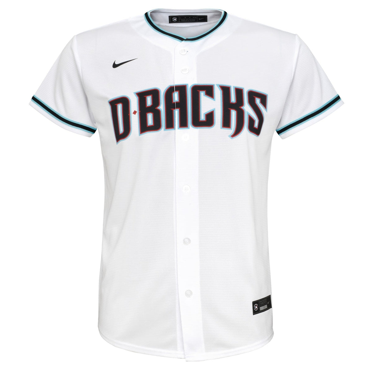 Youth Corbin Carroll Arizona Diamondbacks White Home Replica NIKE Screen Print Jersey product image 2, provided for visual