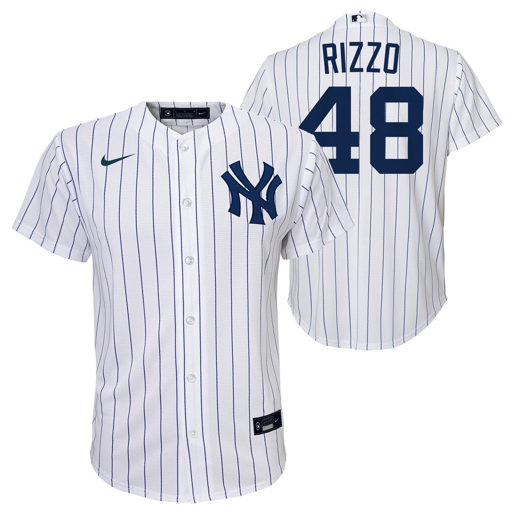 Youth Anthony Rizzo New York Yankees White Home Screen Print Game Replica Jersey product image 1, provided for visual