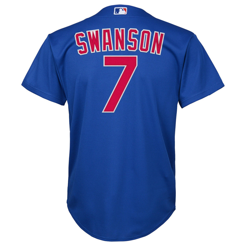 NIKE Youth Dansby Swanson Chicago Cubs Royal Blue Alternate Premium Twill Replica Jersey product image 3, provided for