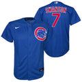 NIKE Youth Dansby Swanson Chicago Cubs Royal Blue Alternate Premium Twill Replica Jersey product image 1, provided for