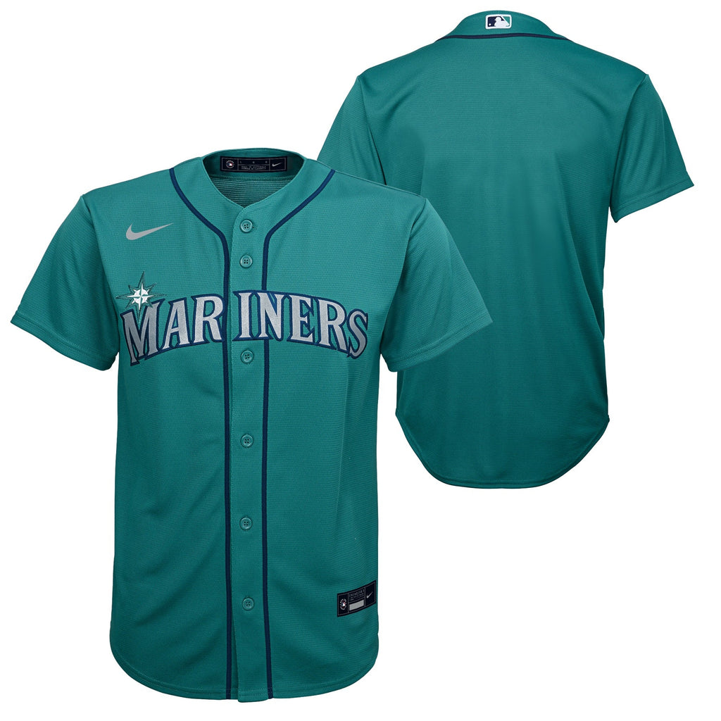 Youth Seattle Mariners Teal Alternate Nike Replica Jersey product image 1, provided for visual reference and product detail