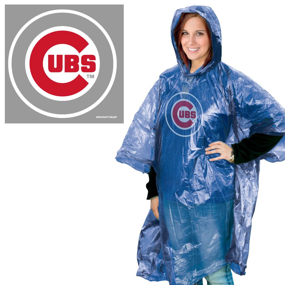 Chicago Cubs Wincraft Adult Rain Poncho product image 1, provided for visual reference and product detail review