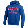 Kansas Jayhawks Royal Blue Champion Powerblend Fleece Pullover Hoodie for Men product image 1, provided for visual reference