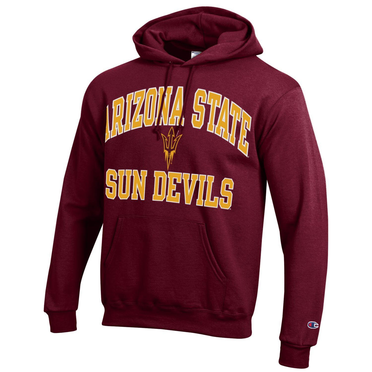 Arizona State Sun Devils Maroon Champion Powerblend Fleece Pullover Hoodie for Men product image 1, provided for visual
