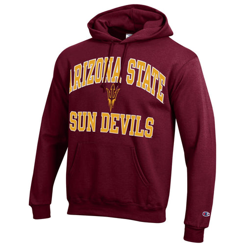 Arizona State Sun Devils Maroon Champion Powerblend Fleece Pullover Hoodie for Men product image 1, provided for visual