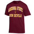 Arizona State Sun Devils Maroon Champion Arch Logo T-Shirt for Men product image 1, provided for visual reference and