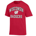 Wisconsin Badgers Scarlet Champion Arch Logo T-Shirt for Men product image 1, provided for visual reference and product