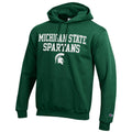 Michigan State Spartans Green Champion Powerblend Fleece Pullover Hoodie for Men product image 1, provided for visual