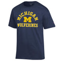 Michigan Wolverines Navy Champion Arch Logo T-Shirt for Men product image 1, provided for visual reference and product