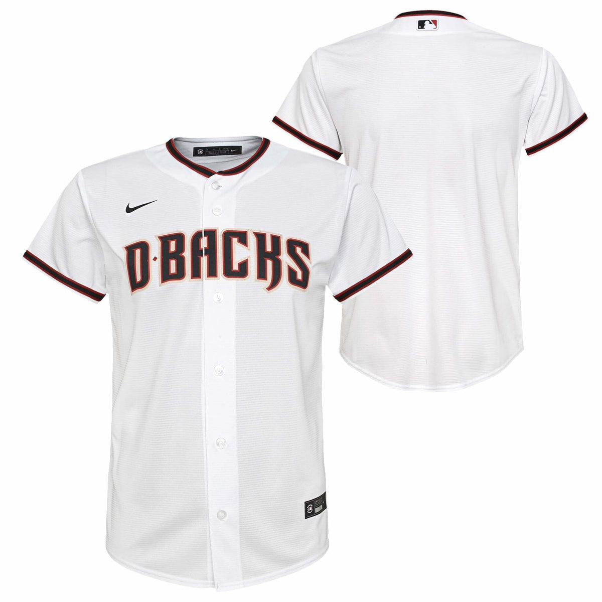 Youth Nike Arizona Diamondbacks Home White Replica Jersey product image 1, provided for visual reference and product detail