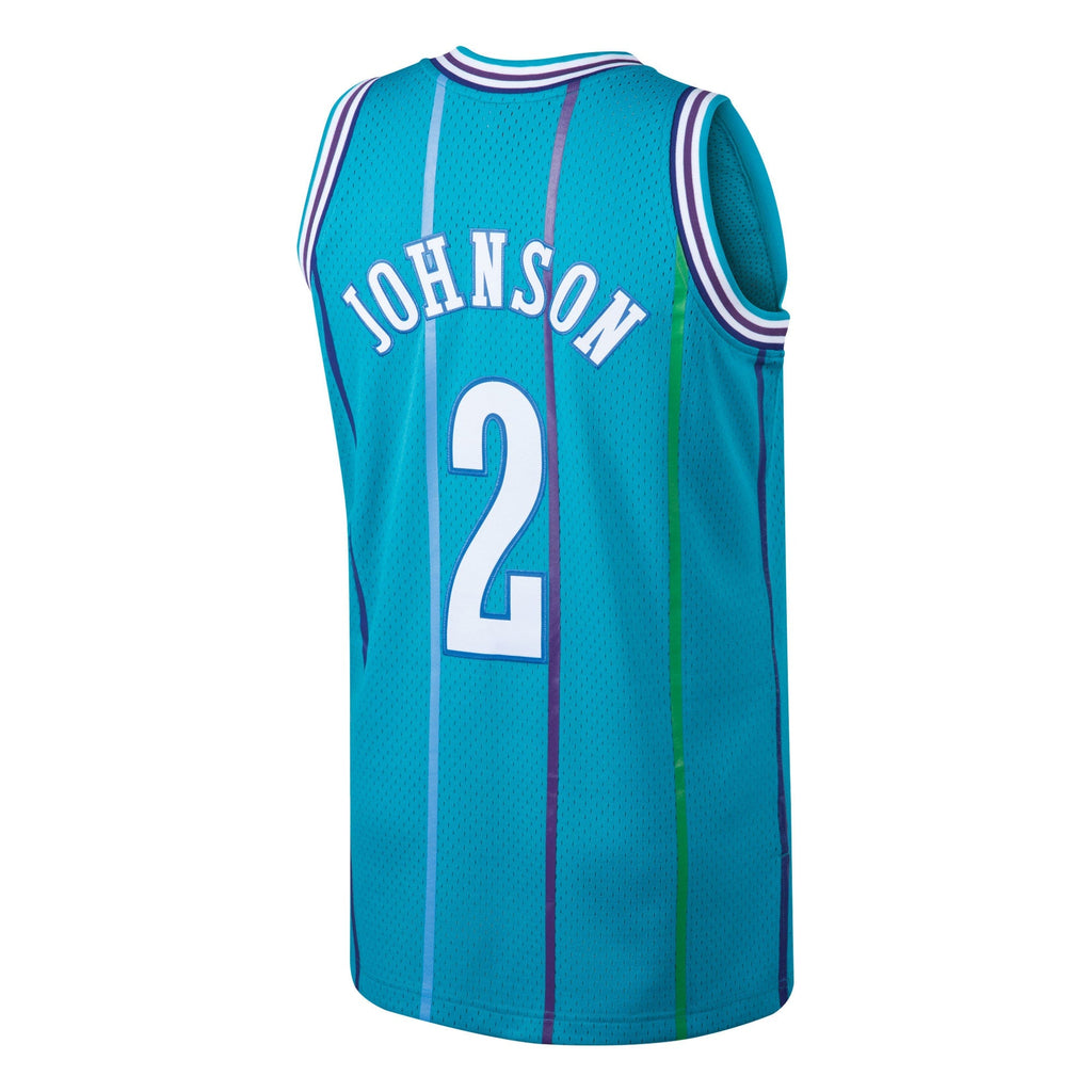Men's Mitchell & Ness Larry Johnson Teal Charlotte Hornets product image 4