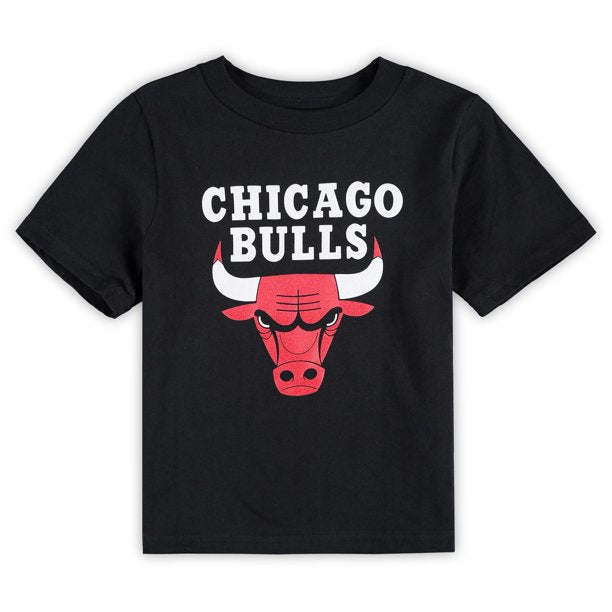 Toddler Chicago Bulls Black Basic Logo Short Sleeve T-Shirt product image 1, provided for visual reference and product