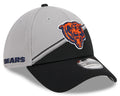 Chicago Bears Primary Logo New Era Gray/Black 2023 Sideline 39THIRTY Flex Hat for Men product image 1, provided for visual