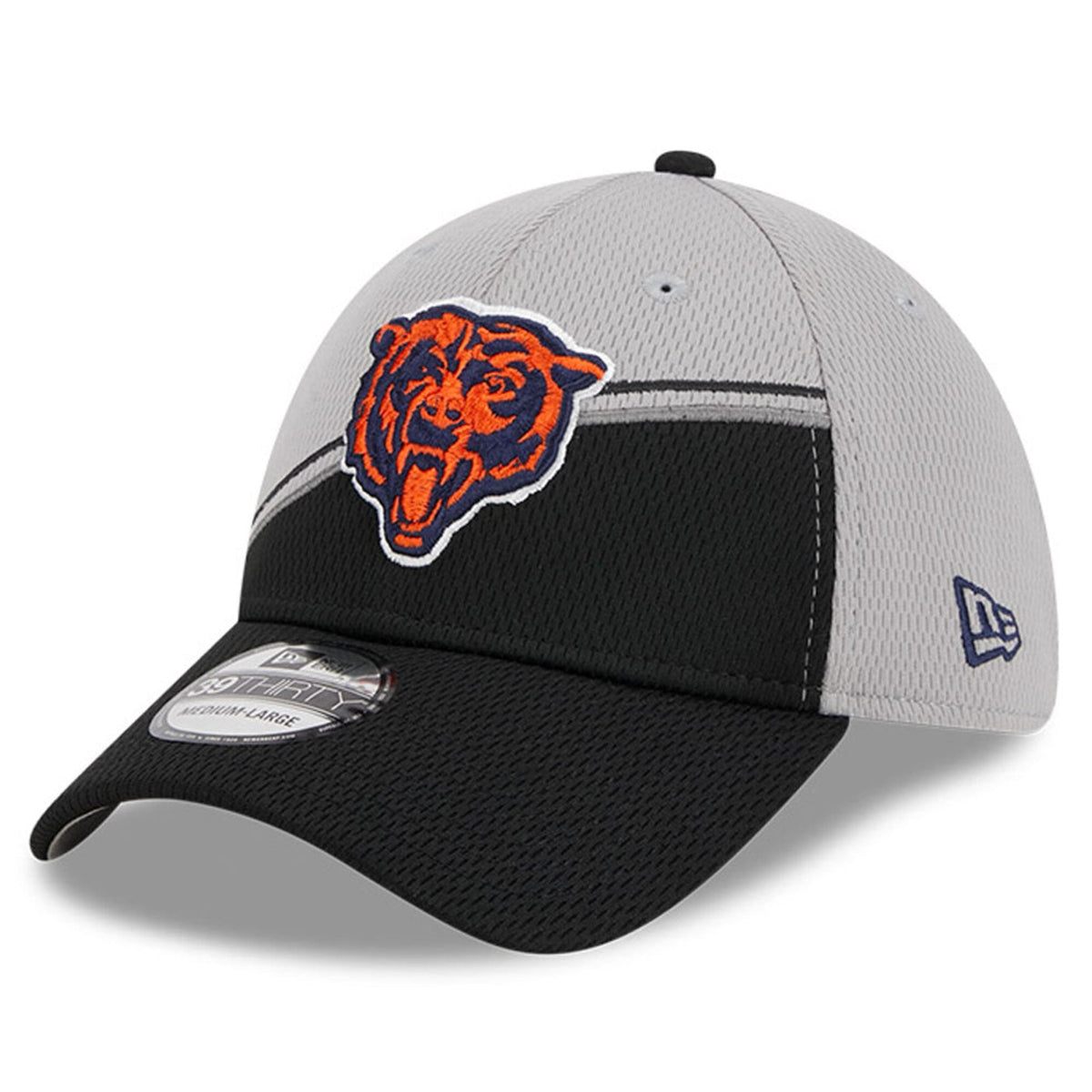 Chicago Bears Primary Logo New Era Gray/Black 2023 Sideline 39THIRTY Flex Hat for Men product image 3, provided for visual