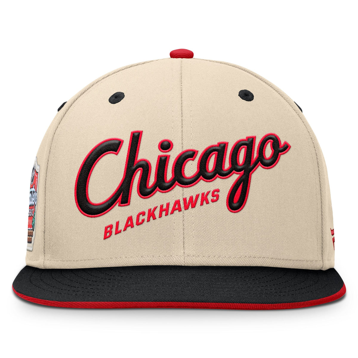 Chicago Blackhawks Fanatics Cream/Black 2025 NHL Winter Classic Snapback Hat for Men product image 2, provided for visual