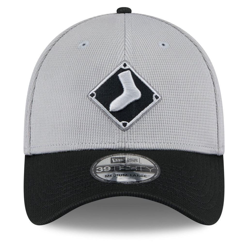 Chicago White Sox New Era 2025 Batting Practice Gray/Black 39THIRTY Flex-Fit Hat for Men product image 2, provided for