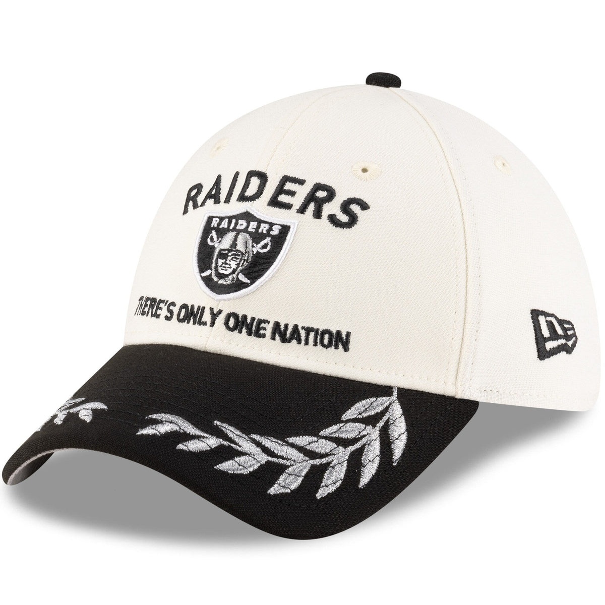 Las Vegas Raiders New Era 2025 NFL Draft Chrome 39THIRTY Flex Fit Hat for Men product image 1, provided for visual reference