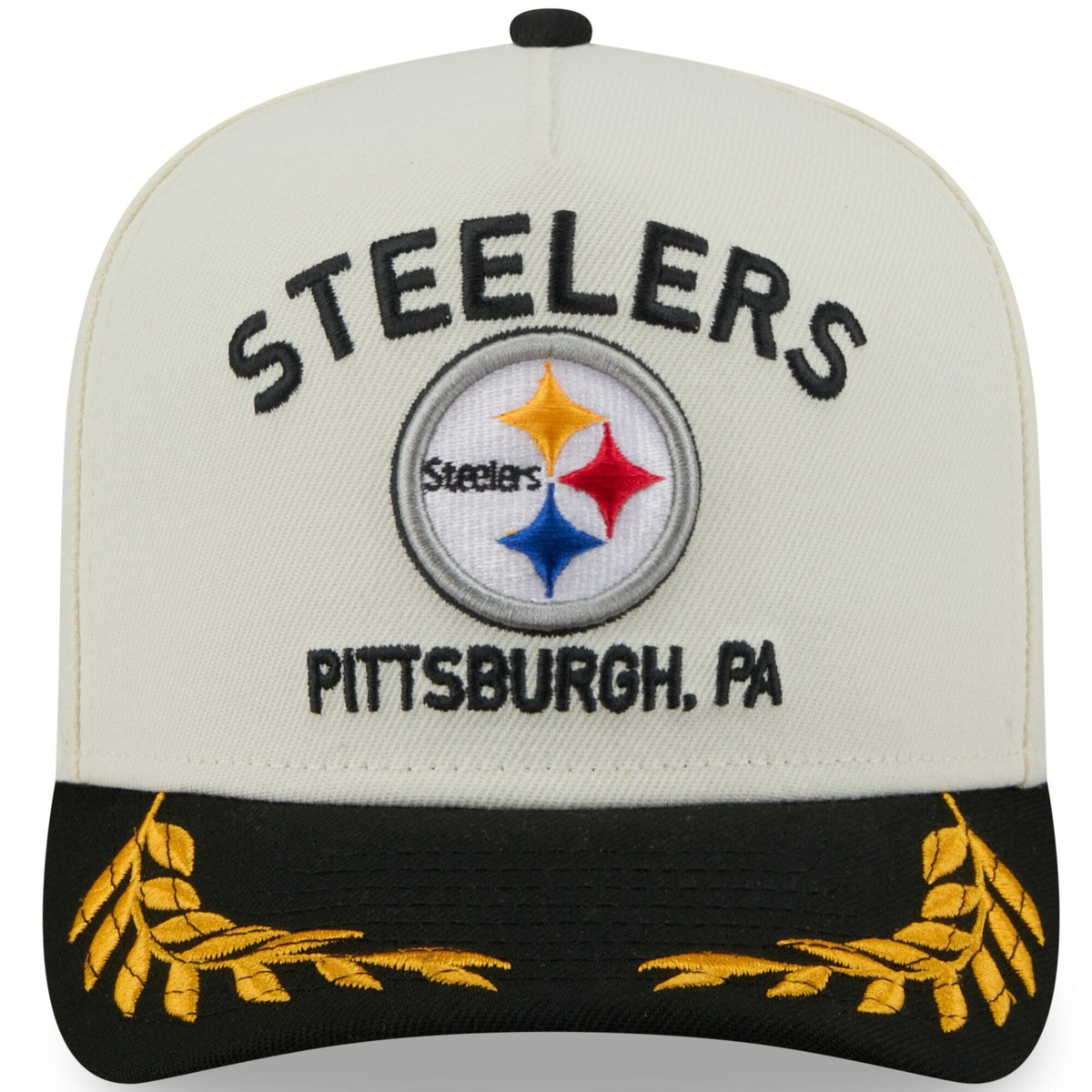 Pittsburgh Steelers New Era 2025 NFL Draft Chrome A-Frame 9FIFTY Snapback Adjustable Hat for Men product image 2, provided