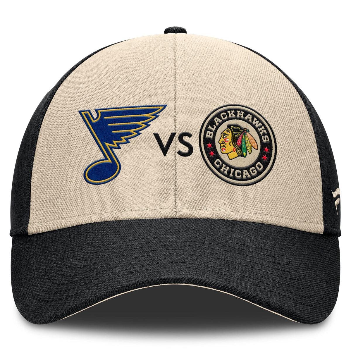 St. Louis Blues vs. Chicago Blackhawks Fanatics Cream/Black 2025 NHL Winter Classic Matchup Adjustable Hat for Men product
