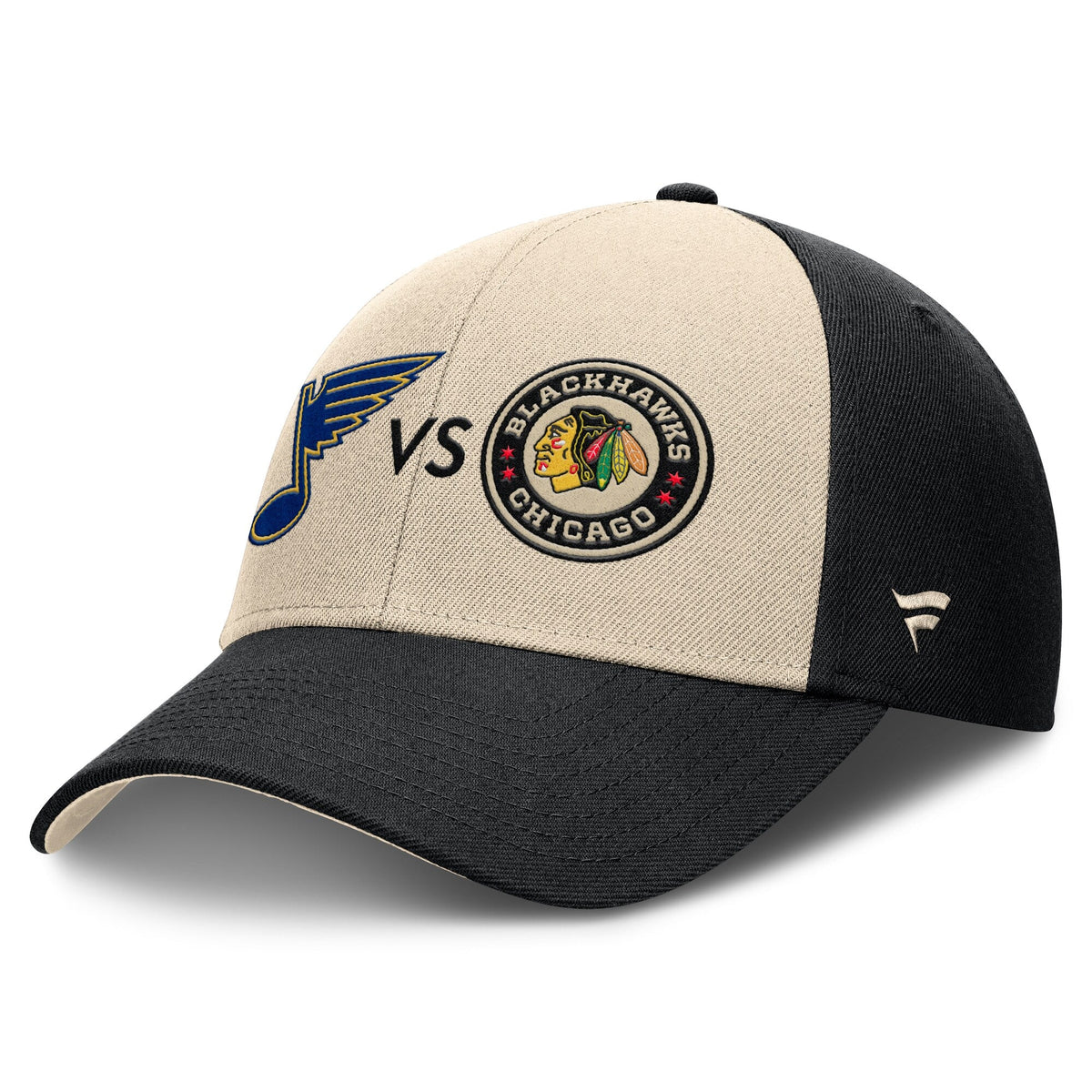 St. Louis Blues vs. Chicago Blackhawks Fanatics Cream/Black 2025 NHL Winter Classic Matchup Adjustable Hat for Men product