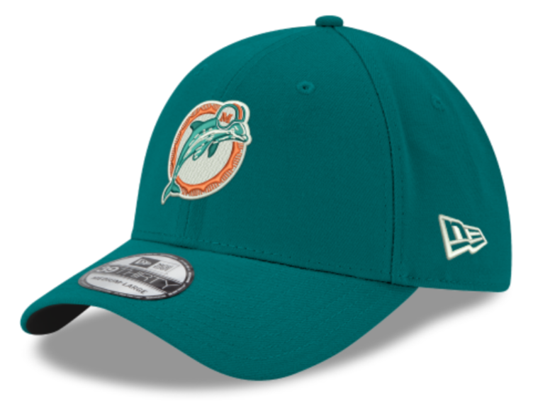 Miami Dolphins Alternate Logo New Era Aqua Team Classic 39THIRTY Flex Hat for Men product image 1, provided for visual