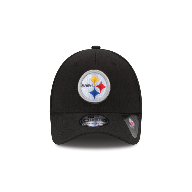 Pittsburgh Steelers New Era Black Team Classic 39THIRTY Flex Hat for Men product image 2, provided for visual reference and