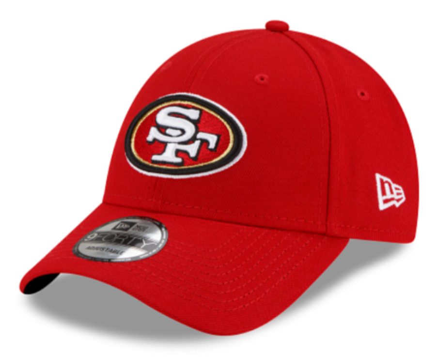 San Francisco 49ers Scarlet The League 9FORTY Adjustable Game Hat product image 1, provided for visual reference and product