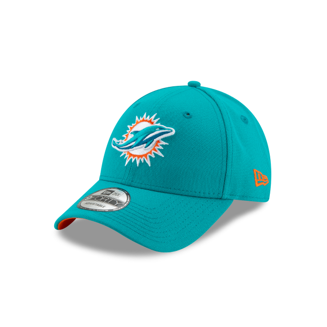 Miami Dolphins Aqua The League 9FORTY Adjustable Game Hat product image 1, provided for visual reference and product detail