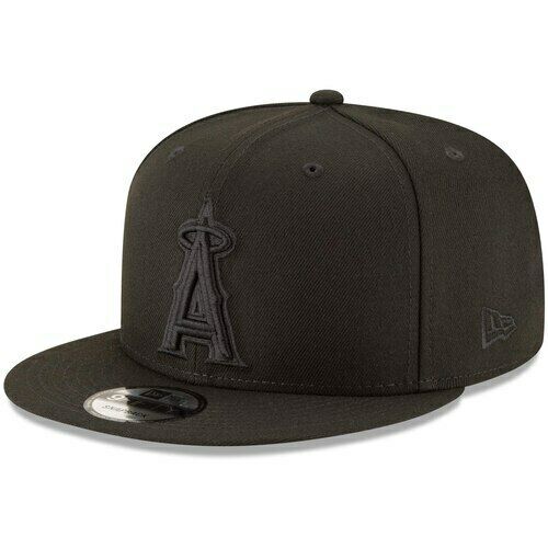 Anaheim Angels New Era Black On Black Tonal 9FIFTY Snapback Hat for Men product image 1, provided for visual reference and