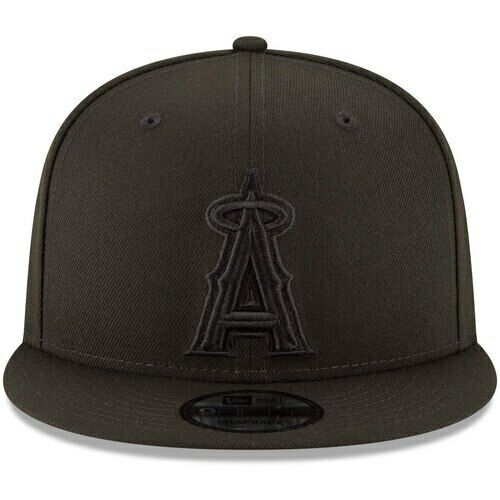 Anaheim Angels New Era Black On Black Tonal 9FIFTY Snapback Hat for Men product image 2, provided for visual reference and