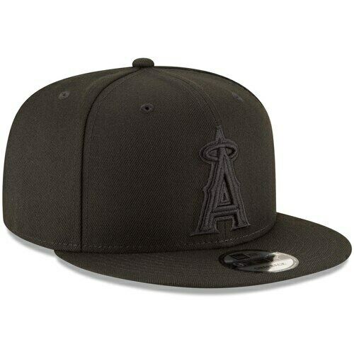 Anaheim Angels New Era Black On Black Tonal 9FIFTY Snapback Hat for Men product image 3, provided for visual reference and