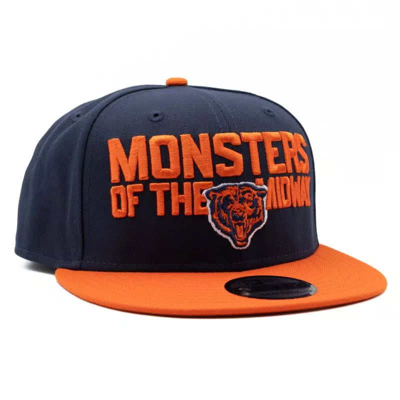 Chicago Bears New Era 2 Tone Navy Orange Monsters Of The Midway Adjustable Snapback Hat product image 3, provided for visual