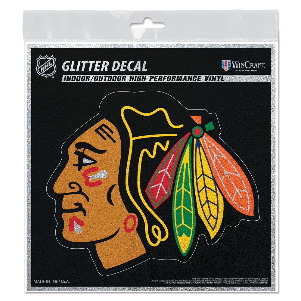 Chicago Blackhawks 6X6 Glitter Decal By Wincraft product image 1, provided for visual reference and product detail review