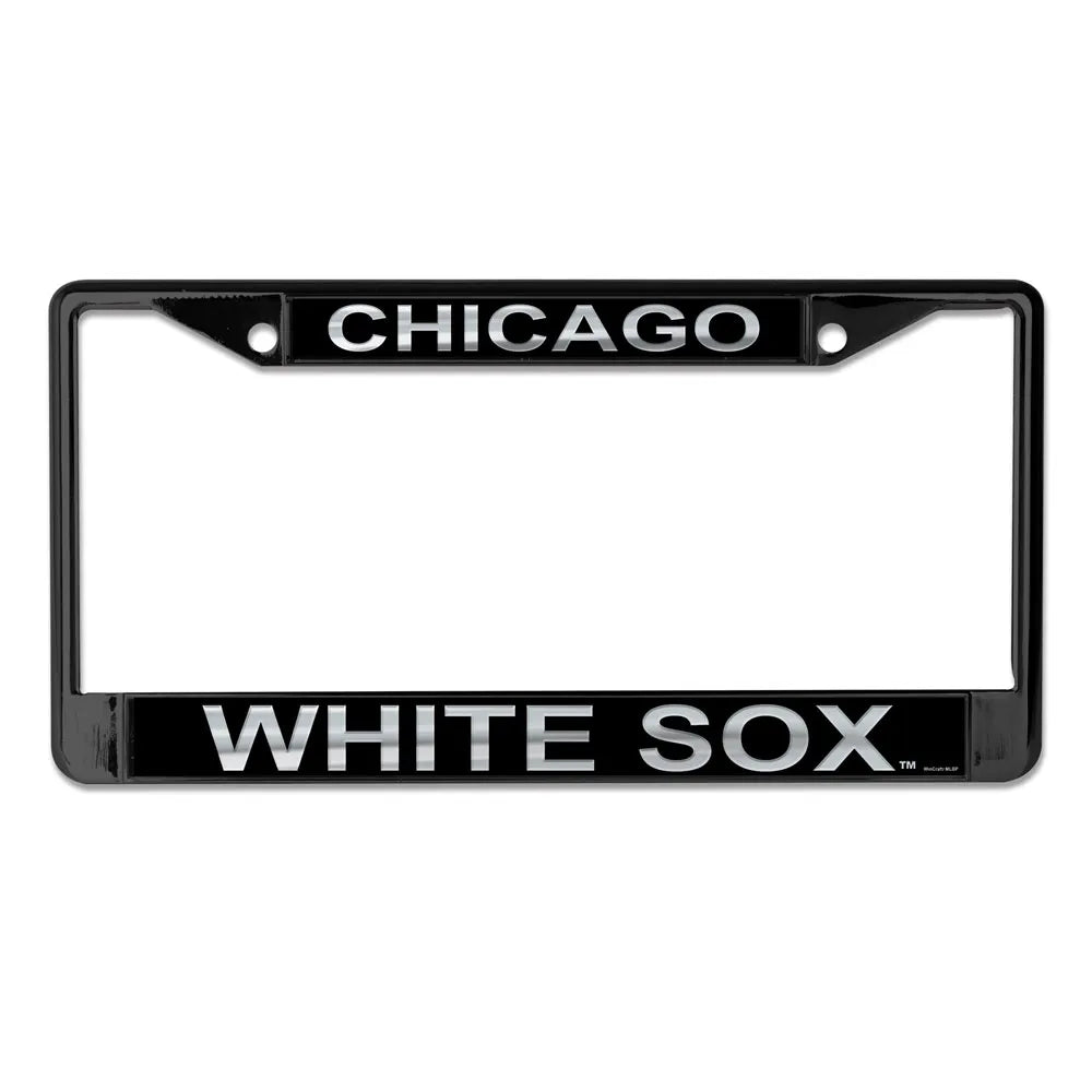 MLB Chicago White Sox Printed Black License Plate Frame product image 1, provided for visual reference and product detail