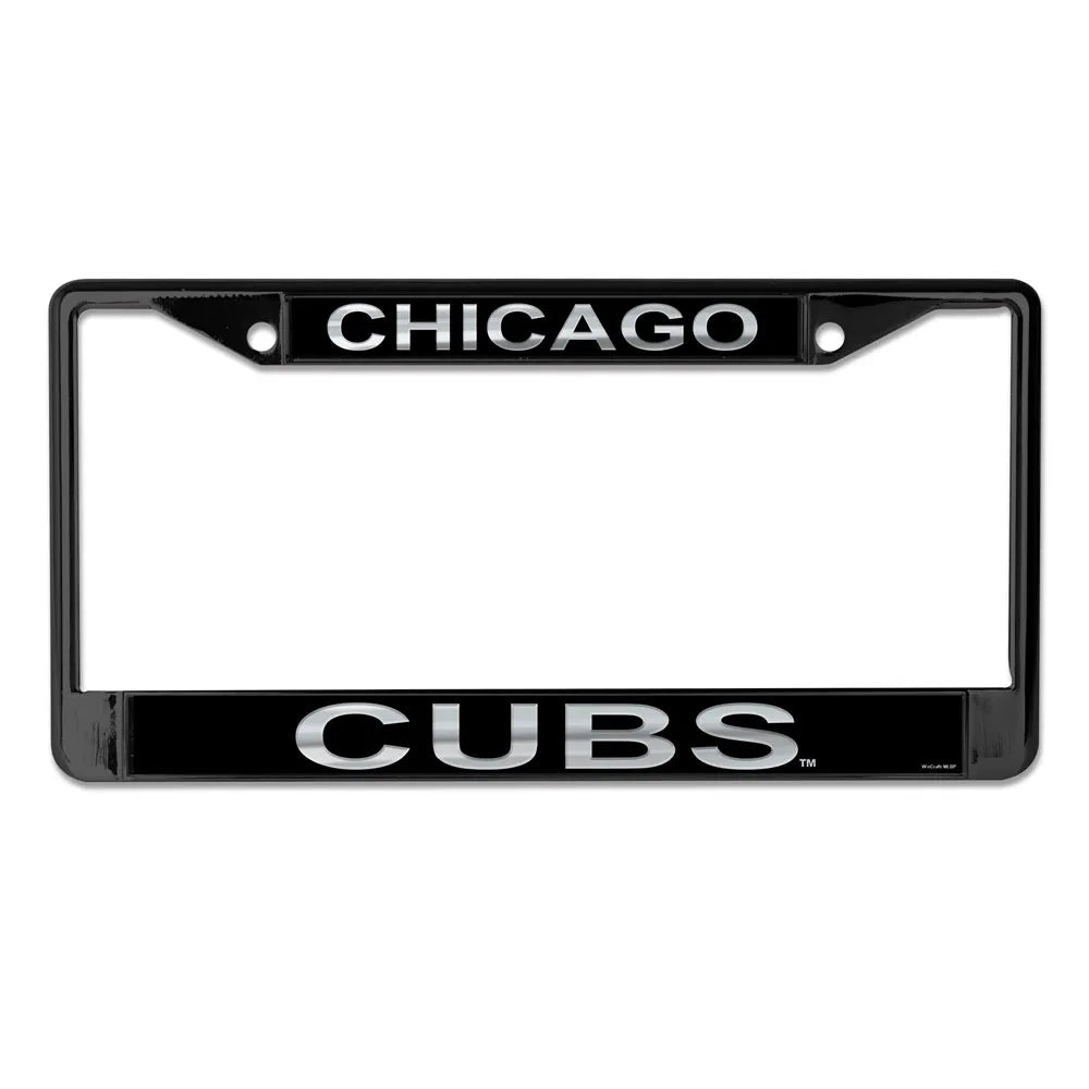 MLB Chicago Cubs Printed Black License Plate Frame product image 1, provided for visual reference and product detail review