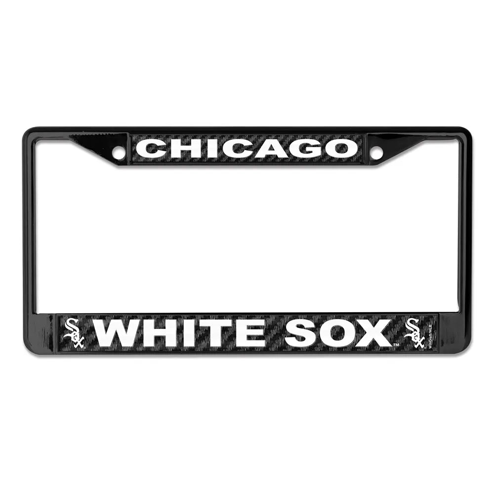 MLB Chicago White Sox Carbon Fiber Black License Plate Frame product image 1, provided for visual reference and product